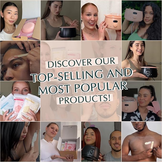 KOTAMU Hard Wax Beads for Hair Removal, 1lb Jasmine Wax Beads for Sensitive Skin Armpit Abdomen Face Leg Full Body Waxing Beans for Women Men at Home Wax Refill (Coarse & Stubborn Hair Formula)