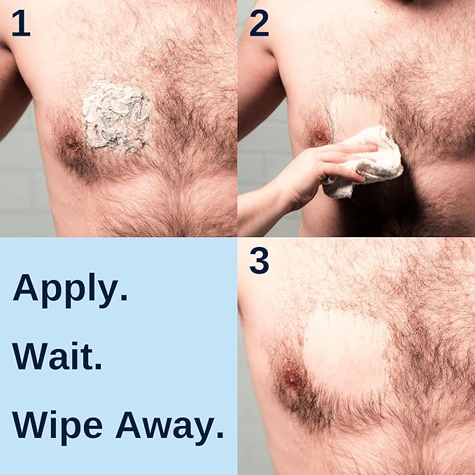 No Hair Crew Body At Home Hair Removal Cream for Manscaping Unwanted Hair with Energizing Ginseng, Premium Depilatory, Painless & Flawless, Made for Men, 200ml