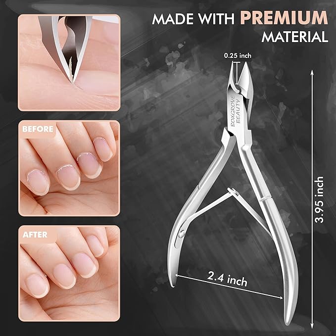 Professional Cuticle Cutter & Pusher Trimmer Manicure Tools with Double Spring 2Pcs – Perfect Nail Care Tool for Manicure & Pedicure Beauty at Home/Spa/Saloon Silver