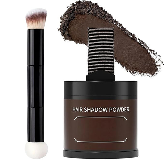 Gowwim Root Touch up Powder, Instantly Gray Hair Cover up Hairline Powder for Women & Men Waterproof and Sweatproof Root Cover Up Long-Lasting for Thinning & Loss Hair (Dark Brown2, 10G+1)