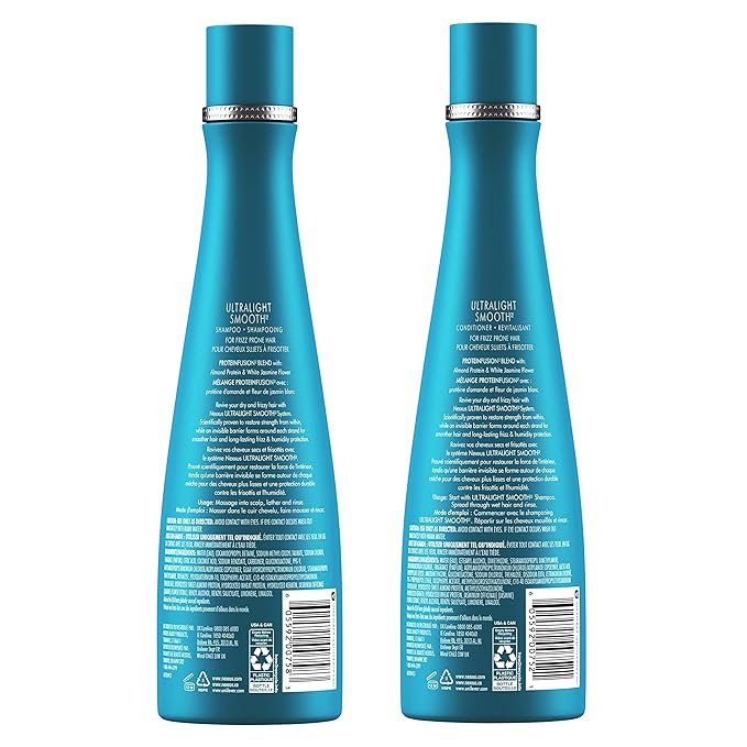 Nexxus Ultralight Weightless Shampoo & Conditioner for Dry, Frizzy Hair - Smooth Treatment to Block Out Frizz, 13.5 oz (Pack of 2)