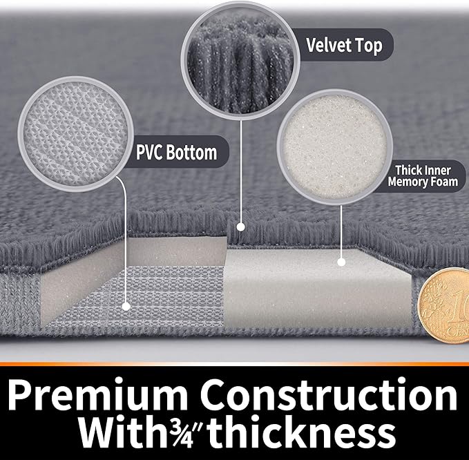 Yimobra Bathroom Runner 60"x24", Non Slip Memory Foam Bath Mat, Super Soft Water Absorbent Hallway Carpet, Machine Washable Rug for Vanity Tub Shower, Pink