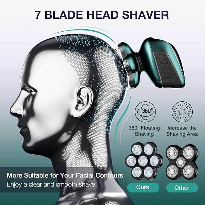 Head Shavers for Bald Men: 5-in-1 Electric Razor - Waterproof Wet Dry Shaving - Professional Grooming Kit for Balder - Rechargeable Head Shavers