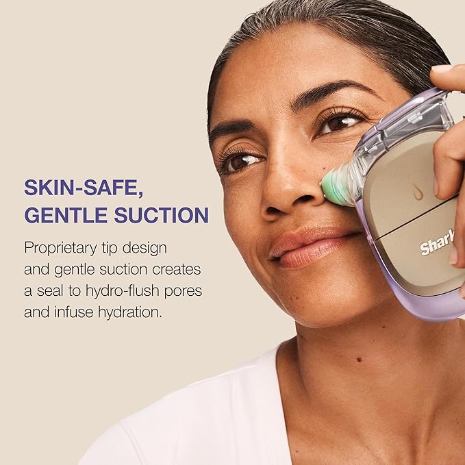 Shark FacialPro Glow at-Home Hydro-Powered Facial System with DePuffi Hot & Cold Therapy – Professional Spa Skincare Device for Pore Cleansing, Hydration, & Radiant Glow, Lilac, FH320PL