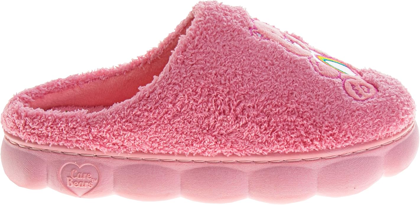 Josmo Care Bear Slippers for Girls Womens Cozy Plush Indoor Shoes Fun Fuzzy Bear House Slippers for Little Kids/Big Kids/Adults