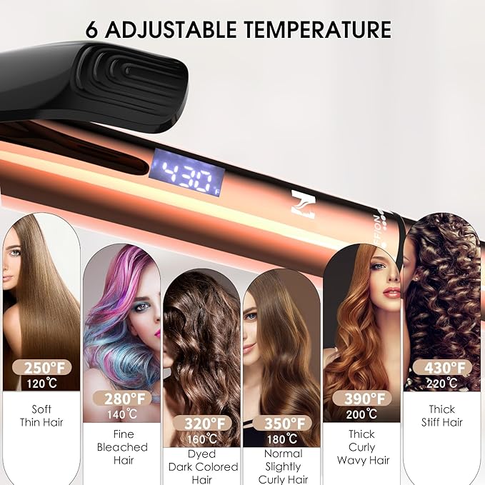 Nicebay Curling Iron, 1 Inch Hair Curling Wand with Ceramic Coating, Professional Hair Curler, Fast Heating up to 430°F, 60 Mins Auto Off, Suit for Different Hairstyle, Gold