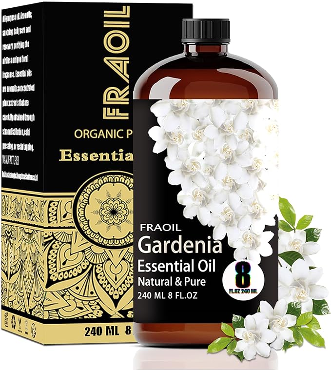 Gardenia Essential Oil, Gardenia Oil 8 Fl Oz 240ML for Diffuser Humidifier Yoga Cleaning DIY Candle Soap Making Perfume Gift for Women Essential Oils