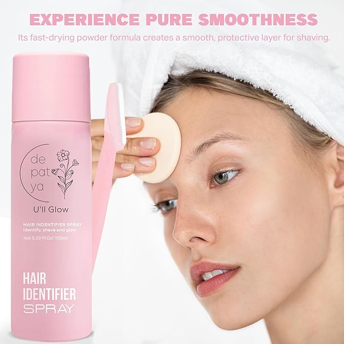 Hair Identifier Spray For Face Shaving, Skin-Body Dermaplane Spray For Women With 3 Razors, Peach Fuzz Removal For Dermaplaning, Face Mist For Shaving, Dermaplaning Tool To Reveal Facial Hair