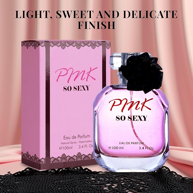 Pink So Sexy for Women Eau De Parfum - Floral Fruity Fragrance with Sugary Sweet Scent - Bergamot, Apple & Whipped Cream - Fresh, Sweet & Creamy - Luxurious Aroma in 100ml Bottle - Paraben Free