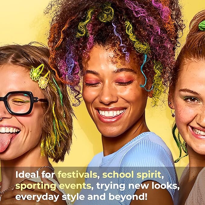 Hally Hair Temporary Hair Color, Shade Stix (Yellow) - Hair Makeup Accessories for Kids, Teens & Adults - 12 ml Washable Hair Chalk & Dye for Festivals, Sporting Events & Parties