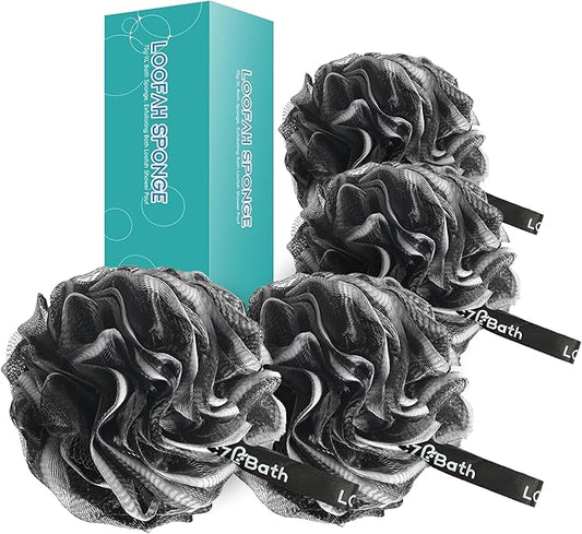 75g XL Loofah Pack Black Shower Loofah Sponge Bath Luffa Set for Body Scrubbing