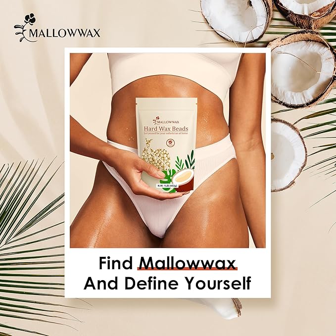 Hard Wax Beads, 1lb Cream Wax Beans for Hair Removal, Waxing Beads Refill for Bikini, Armpit, Arms, Back, Chest, Legs, Suitable for Home Waxing for Women Men