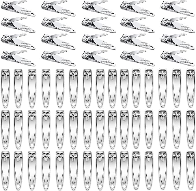 80 Pack Nail Clippers Bulk,Nail Clipper Set Flat Trimmer Portable Bulk in Bulk,Nail Supplies Manicure Tools for Women Man Adult Homeless Care