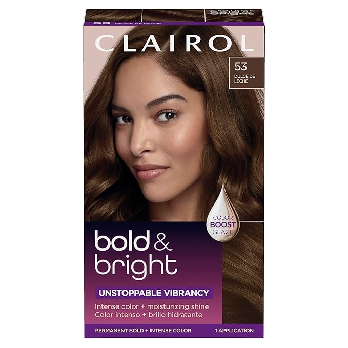 Clairol Bold & Bright Permanent Hair Dye, 53 Dulce de Leche Hair Color, Pack of 1