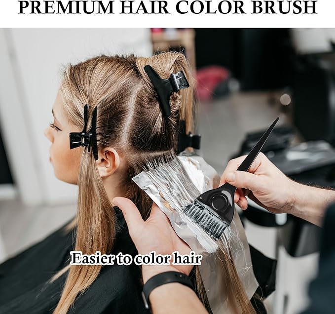 uxcell Hair Dye Tint Brush, Professional Salon Color Bleach Applicator Brush for Women, 1 Pcs 1 x 2.4 Inch Large Soft Feathered Bristles Hair Comb Coloring Tool for Home DIY Dyeing, Black