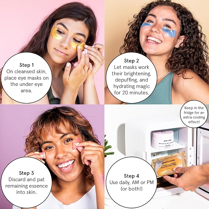 grace & stella Under Eye Patches (12 pairs) Eye Masks for Dark Circles and Puffiness - Stocking Stuffers for Women, Teen Girl Gifts Trendy Stuff, Christmas, Birthdays, Travel & Self Care Gifts