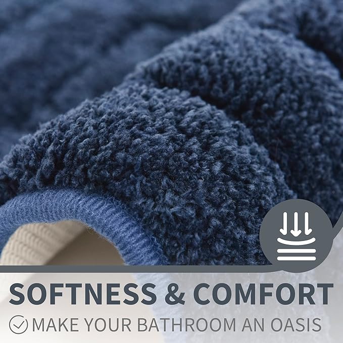GRANNY SAYS Bathroom Rugs Sets 2 Piece,Soft Bath Mats for Bathroom, Bath Rugs Non Slip Washable, Absorbent Bath Rug for Tub, Shower and Toilet, Bath Mat Set (Blue, 20" x 32" + 16" x 24")