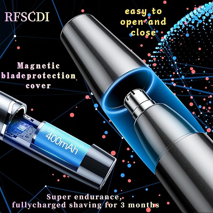 5-in-1 Rechargeable Nose & Ear Hair Trimmer - IPX7 Waterproof Dual Edge Grooming Kit for Men & Women, Perfect for Hair Removal of Nose, Eyebrows, Beard, Bikini, and Facial Hair (Black)