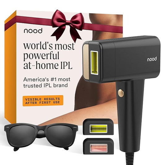 Nood™ NEW Flasher Pro — IPL Laser Hair Removal Device & Anti-Aging Red Light Therapy for Women & Men — Pain-free, Permanent, Visible Results After First Use & Works Everywhere Hair Grows — Matte Black