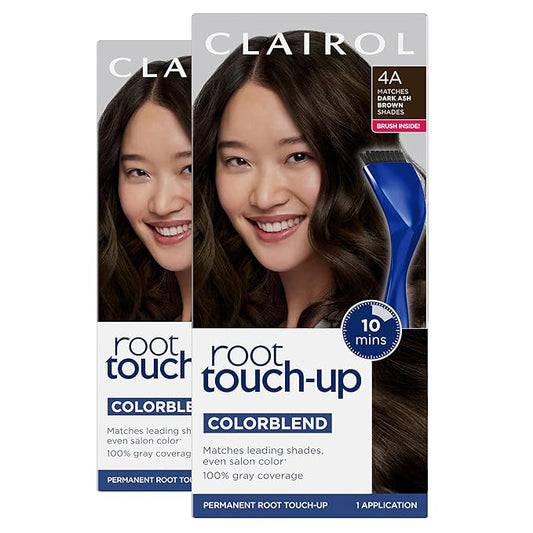 Clairol Root Touch-Up by Nice'n Easy Permanent Hair Dye, 4A Dark Ash Brown Hair Color, Pack of 2
