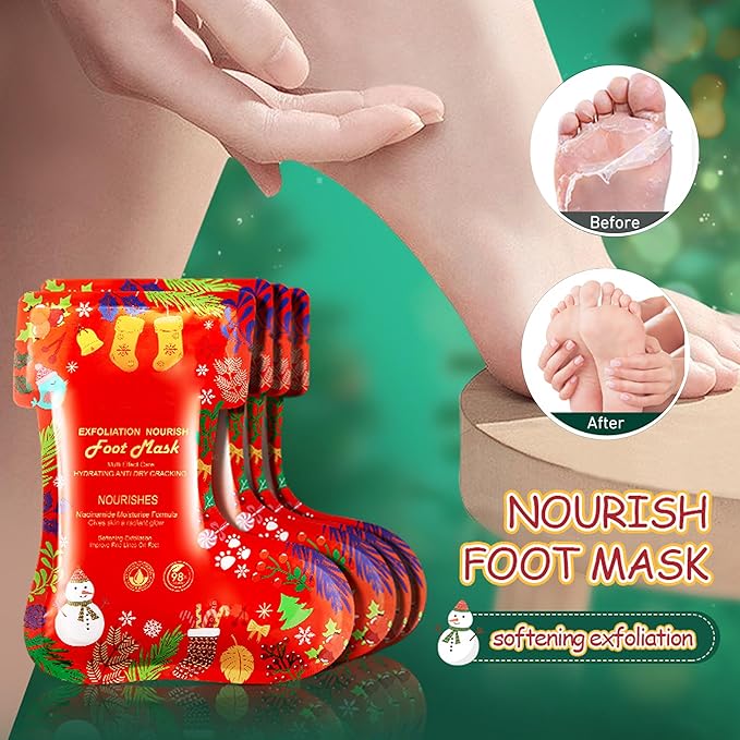 Christmas Hand Foot Masks Set for Women Teen Girls Selfcare Spa Stocking Stuffers Hydrating Repair Moisturizing Gloves Socks (16PCS)