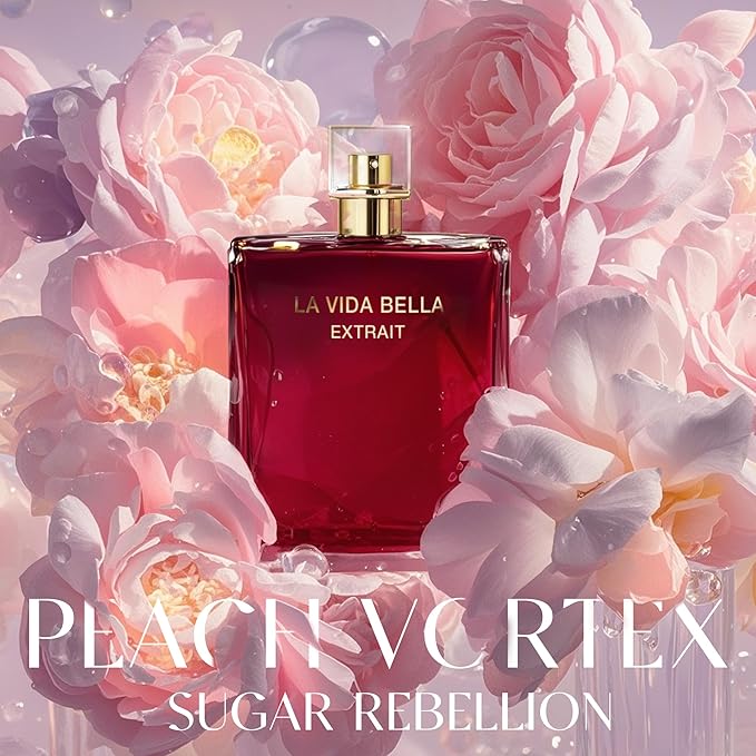 La Vida Bella Extrait Women Perfume 3.4Fl Oz Eau de Parfum Spray with Raspberry, Pink Pepper & Bergamot - Sugary Rush & Citrusy Notes Fragrance Daytime & Casual Use(2 Pack)
