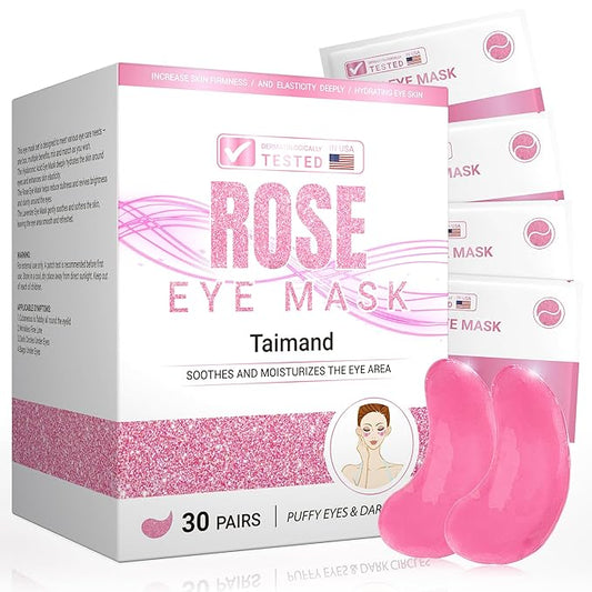 Under Eye Patches (30 Pairs), Under Eye Mask for Puffy Eyes and Dark Circles, Eye Masks with Collagen, Relieves Pressure and Reduces Wrinkles, Revitalises and Refreshes Your Skin, Rose