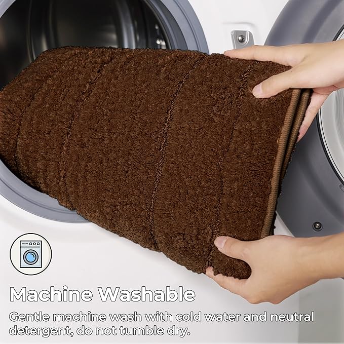 GRANNY SAYS Bathroom Rugs Non Slip 36" x 24", Bath Mats for Bathroom, Super Soft and Water Absorbent, Microfiber Washable Bath Rugs for Shower Room Floor, Tub, Brown