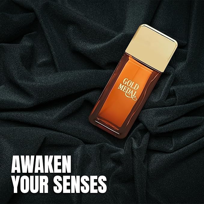 Gold Medal Sensual Woody Fragrance for Men | Long Lasting Cologne Aromatic Scent, Eau de Parfum Natural Spray - Great Holiday Gift, 3.4 Fl Oz/100 Ml