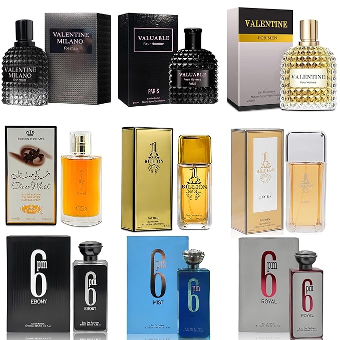 Men's Cologne Sampler Set (100ml Each*9PCS) | Luxury Fragrance Variety Pack for Men | Woodsy, Citrus, Spicy & Fresh Scents | Gift Ready Collection(Combo Set P)