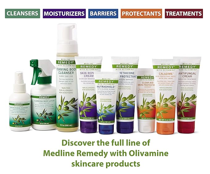 Medline Medline Remedy Skin Repair Cream Every Day Moisturizer with Olivamine, 4 Oz