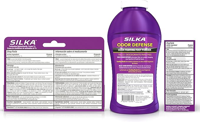 Silka Emergency Foot Care Kit, Max Strength Antifungal Liquid, Odor-Fighting Foot Powder, Antifungal Cream for Athletes Foot, Jock Itch, and Ringworm, Complete Solution for Healthy Feet