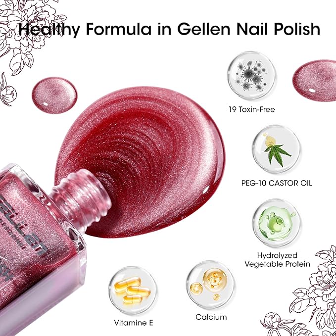GELLEN Quick Dry Cat Eye Nail Polish Kit, 3 Colors Twilight Graphite Glimmer Magnetic Fingernail Polish, Fast Drying Glitter Nail Lacquer Non Gel with Magnet Tool, DIY Salon Home