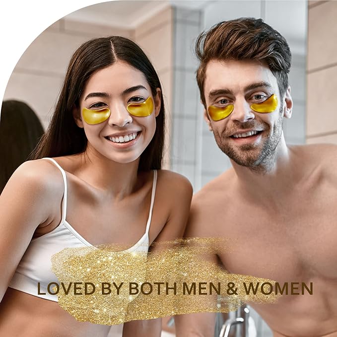 Under Eye Patches (30 Pairs), 24K Gold Under Eye Mask for Puffy Eyes, Dark Circles,Bags and Wrinkles with Collagen,Relieves Pressure and Reduces Wrinkles,Revitalises and Refreshes Your Skin