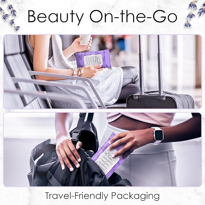 BeautyFrizz Lavender Face Wipes - 120 pcs - Gentle Makeup Remover Wipes for Women - Facial Cleansing Wipe with Aloe, Castor, Vitamin A and E - Extra Soft - Moisturizing