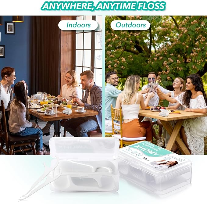 1000 Count Floss Picks Dental Tooth Picks Floss Sticks Flossers Strong Toothpicks in Handy Travel Cases for Family Restaurant Bulk Adults Teeth Cleaning