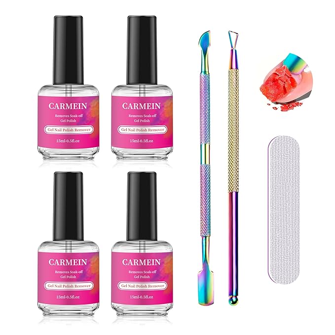 Professional Gel Nail Polish Remover (4-pack), Professional,15ml/0.5 fl oz, Liquid Formula, Paraben-free, For Natural and Long-lasting Gel Polish Removal for Nail.