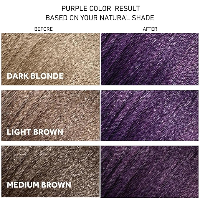 Herbal Instant Purple Hair Dye Shampoo - 3 in 1 Long Lasting Hair Color for Women and Men, Colors in Minutes, Shampoo Para Canas