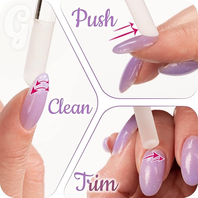 GLADZY Glass Cuticle Pusher Tool - Dual Ended Manicure Stick, Etched Crystal Glass Cuticle Remover, Callous and Dry Skin Fingertip File, Nail Shaper, Professional Nail Care, Ethically Made in EU