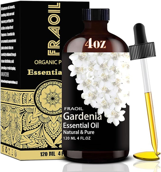 Gardenia Essential Oil, Gardenia Oil 4 Fl Oz 120ML for Diffuser Humidifier Yoga Cleaning DIY Candle Soap Making Perfume Gift for Women Essential Oils
