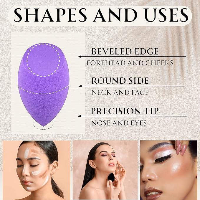 Super Soft Beauty Blender Sponge Set of 2, Makeup Sponges for Foundation, Liquid, Cream and Powder, Beauty Blender pack for Blending, makeup sponges for foundation