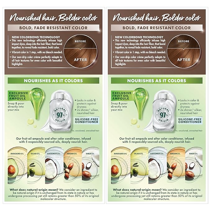 Garnier Hair Color Nutrisse Ultra Color Nourishing Creme, B4 Golden Mahogany Brown (Caramel Chocolate) Permanent Hair Dye, 2 Count (Packaging May Vary)
