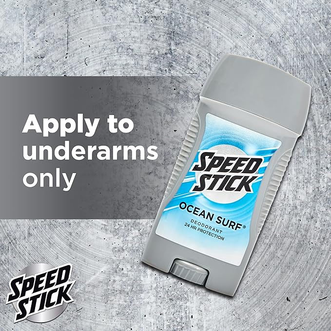 Speed Stick Men's Deodorant, Ocean Surf, 3 Ounce, 4 Pack, Packaging may Vary