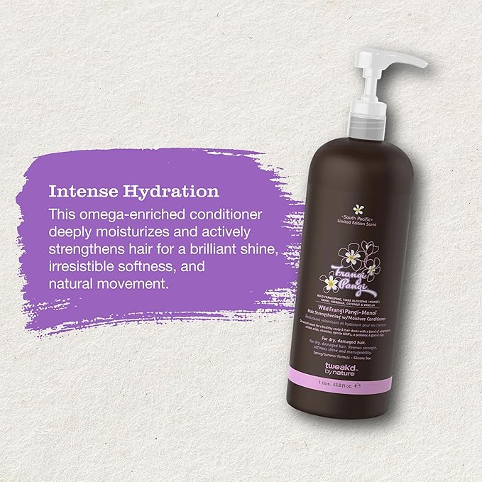 Tweak’d by Nature - Restore Frangi Pangi-Monoi Hair Strengthening Conditioner, Sulfate Free Deep Conditioner for Dry, Damaged Hair, with Coconut, Monoi Oil, and Wild Frangipani for Shine (33.8 ounces)