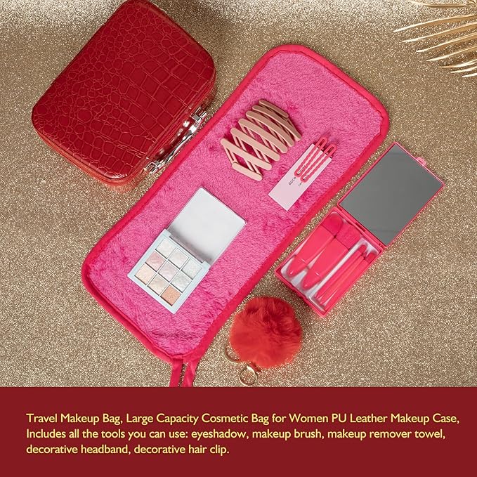 Birthday Gifts for Women Teens Girls, Spa Gift Set, Christmas Gifts for Women, 12 Pcs Rose Vanilla Bath Set, Self Care gifts Bag Makeup Cosmetic Bag, Spa Kit for Teenage Gifts, Daughter Gift Set