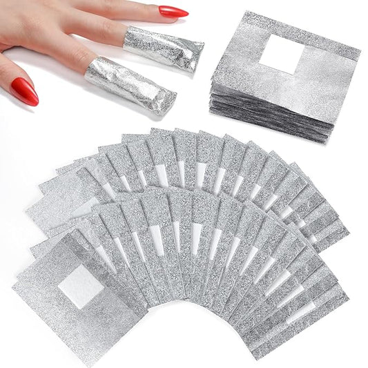 Makartt Nail Polish Remover Soak off Foils – Gel Polish Remover Foil Nail Wraps with 1.18 inch Pre-attached Lint Free Larger Cotton Pads for Gel Nail Removal at Home or Salon(100 Pcs)