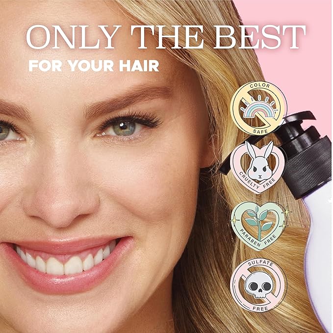 Luseta Tangle Free Routine Shampoo & Conditioner Set for Women and Men Sulfate Free Shampoo and Conditioner for Detangling with Keratin and Argan Oil, Color Safe for Curly and Wavy Hair 2 x 16.9oz