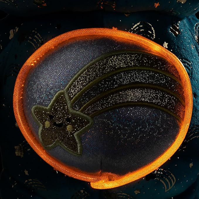 Basic Fun Care Bears 35 cm Luminous Belly Plush - Wish Bear - Soft Environmentally Friendly Toy with Illuminated Belly Badge - Comfortable Collectable Item for Children and Fans