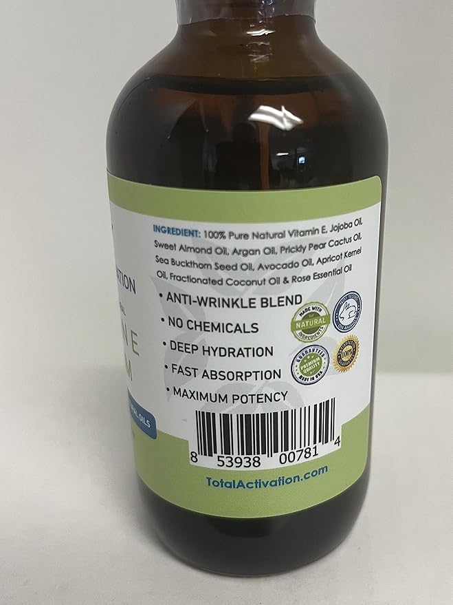 Vitamin E Face Serum – Organic Vitamin E Oil 100% Pure, Cold Pressed for Skin, Face, Hair & Nails – Moisturizer for Dry Skin, Scars & Anti-Aging – for Glowing Skin – 4 oz