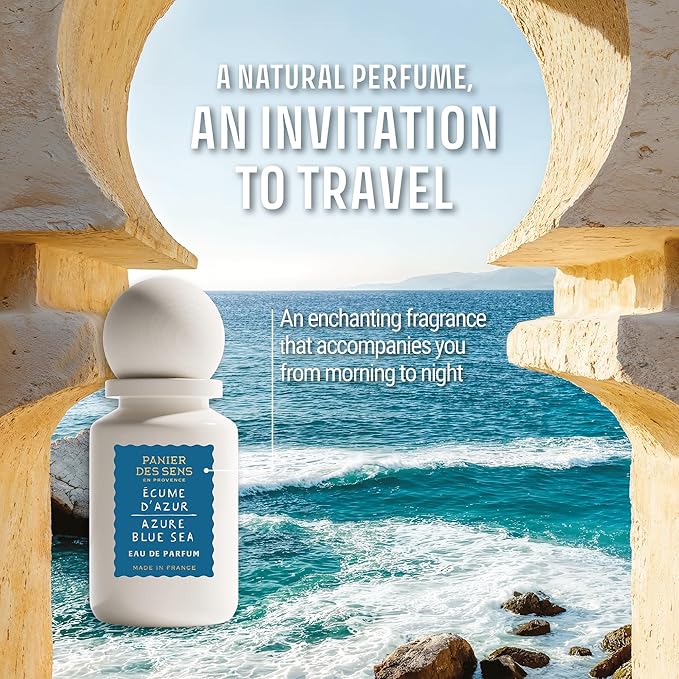 Panier des Sens - Azure Blue Sea Women Perfume 1.7 Floz – Fresh Perfume - Daily Luxury Women's Fragrances - Eau de Parfum Crafted in Grasse, France - Gifts for Her - Elegant Packaging